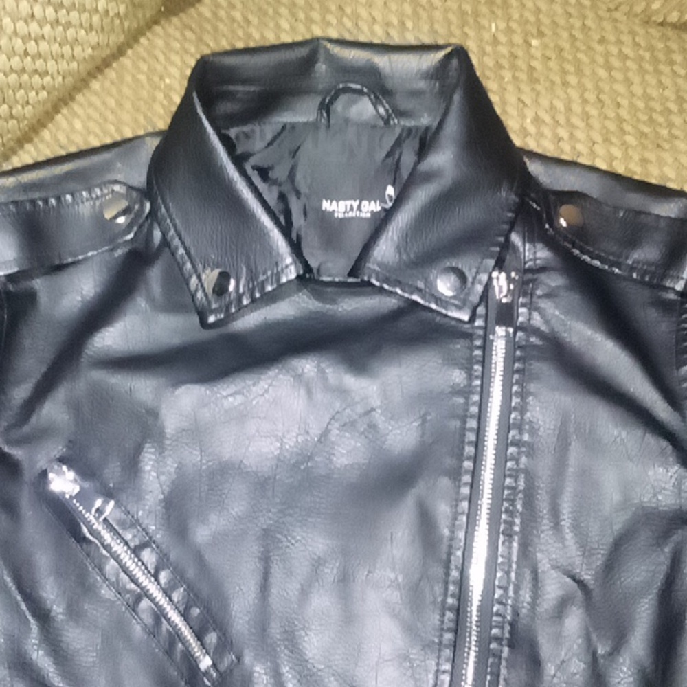 Nasty Gal Black Leather Jacket US 4